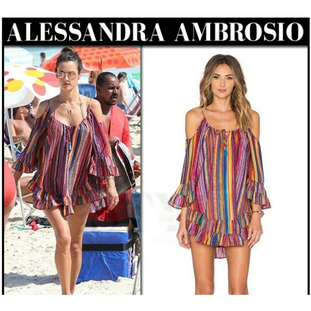 ALE // cold shoulder ruffle mini dress by victoria's secret alessandra ambrosio
